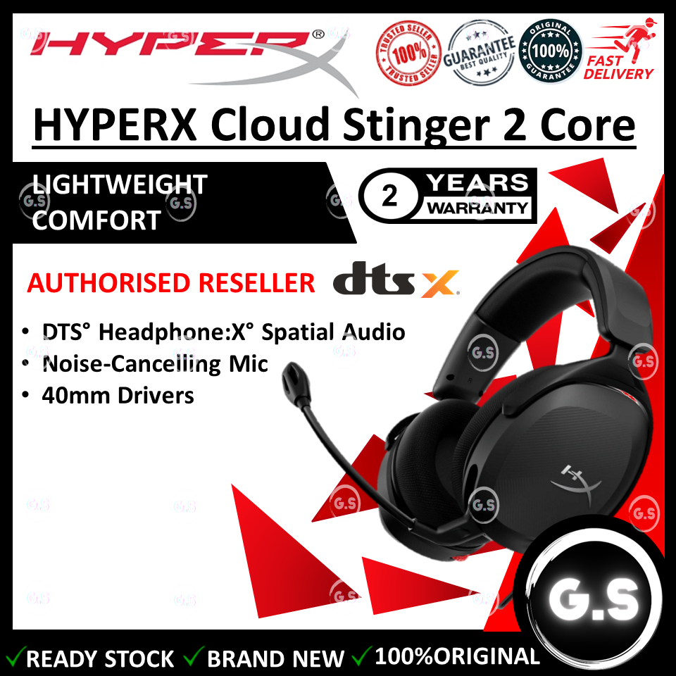 Hyperx cloud stinger 2 core wired gaming headset black CS008 Shopee Malaysia