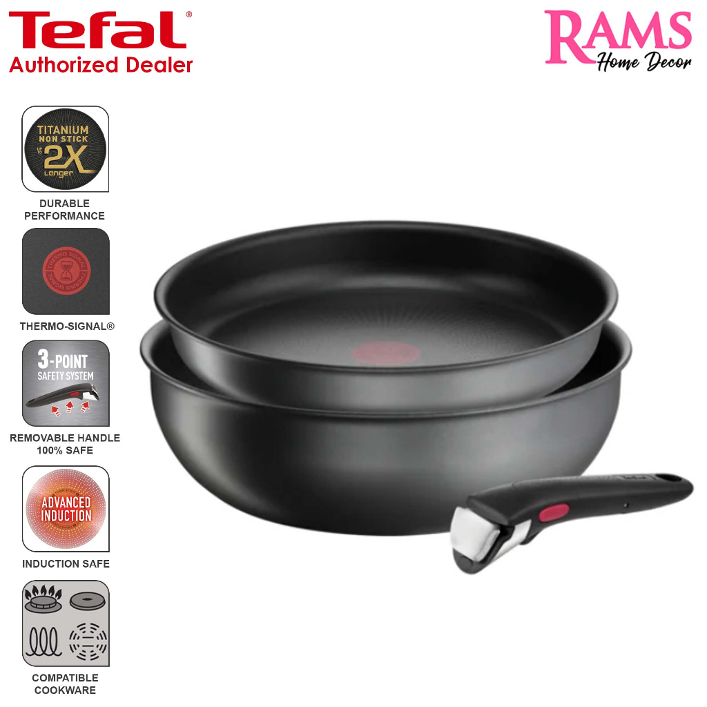 Tefal 3 Pcs Ingenio Daily Chef Induction Nonstick Die Cast Aluminium Cookware Set Periuk 8437