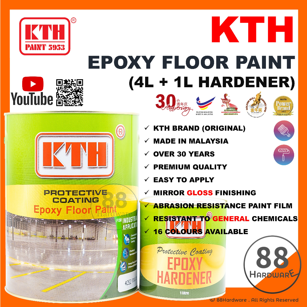 5L KTH EPOXY FLOOR PAINT / expoxy floor paint / cat expoxy lantai / cat