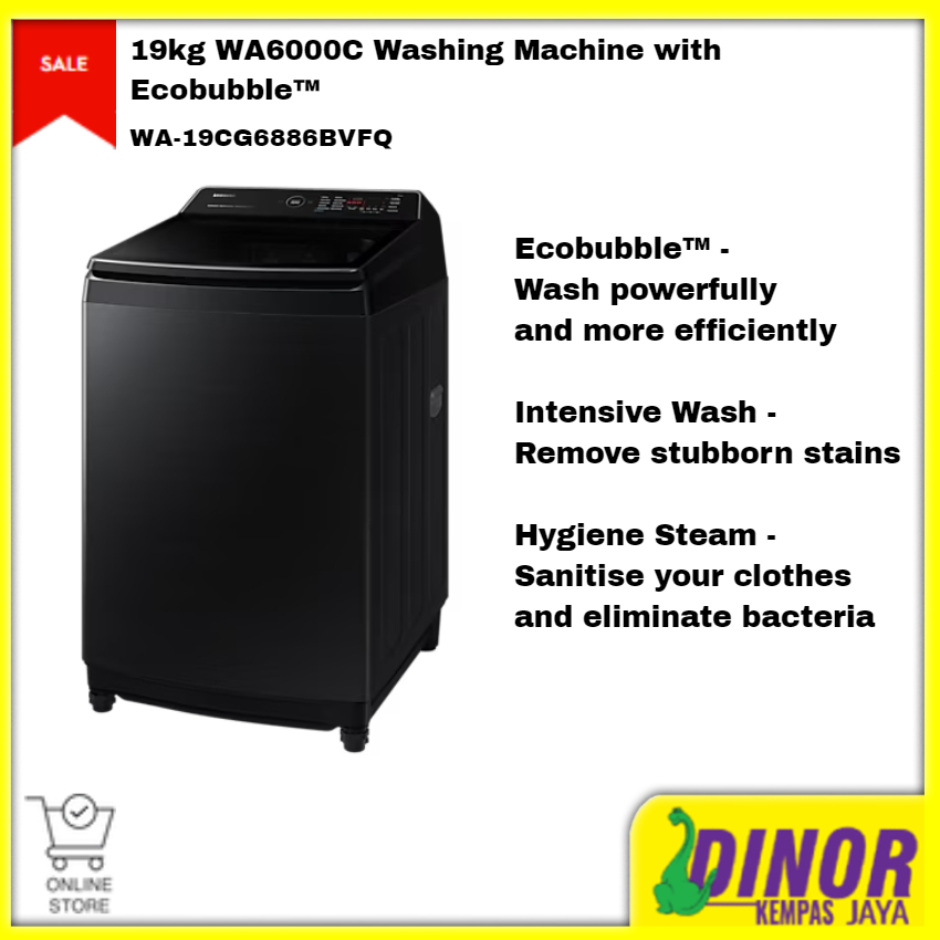 Samsung Digital Inverter Top Load Washer with Ecobubble™ 19KG WA