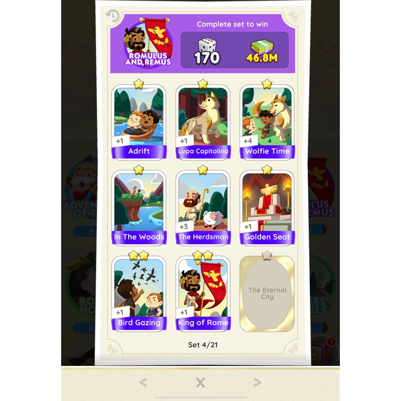 SET 4 ROMULUS AND REMUS (Monopoly Go Sticker) | Shopee Malaysia