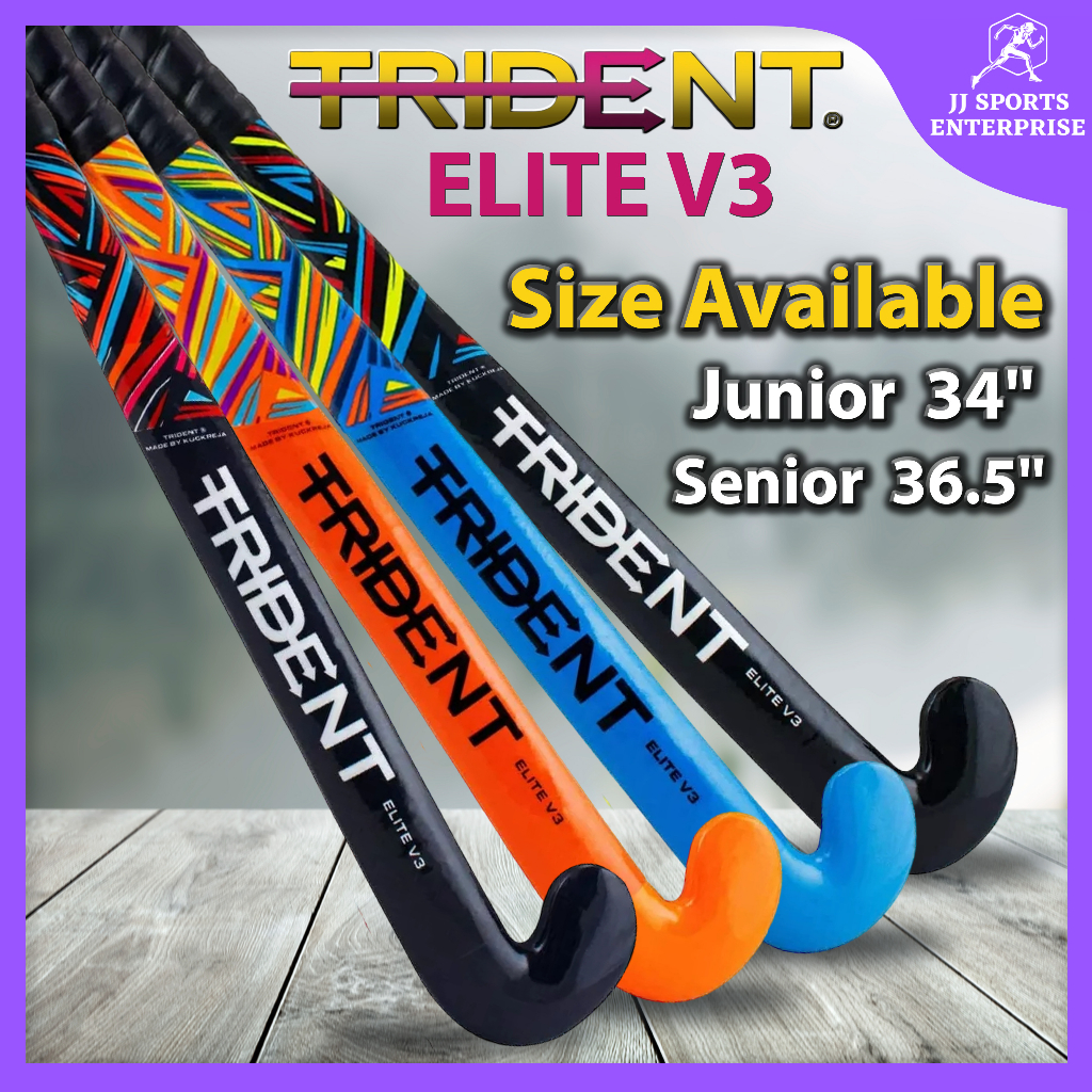 Trident Elite V3 Wood Fibreglass Outdoor Hockey Stick Training Hockey