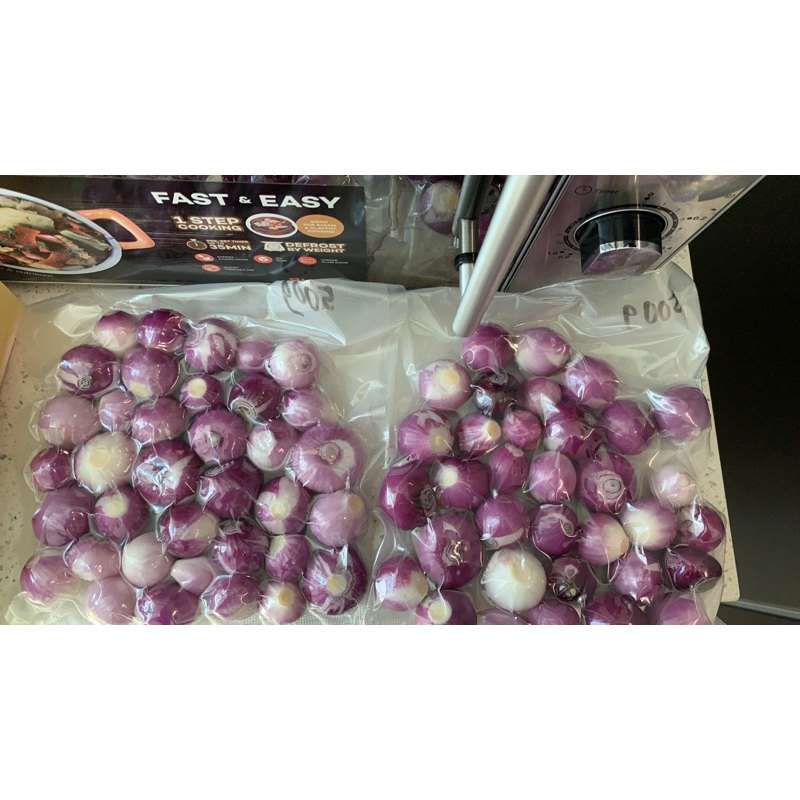Bawang siap kupas / Peeled Onion & Garlic (Vacuum Sealed) Minimum