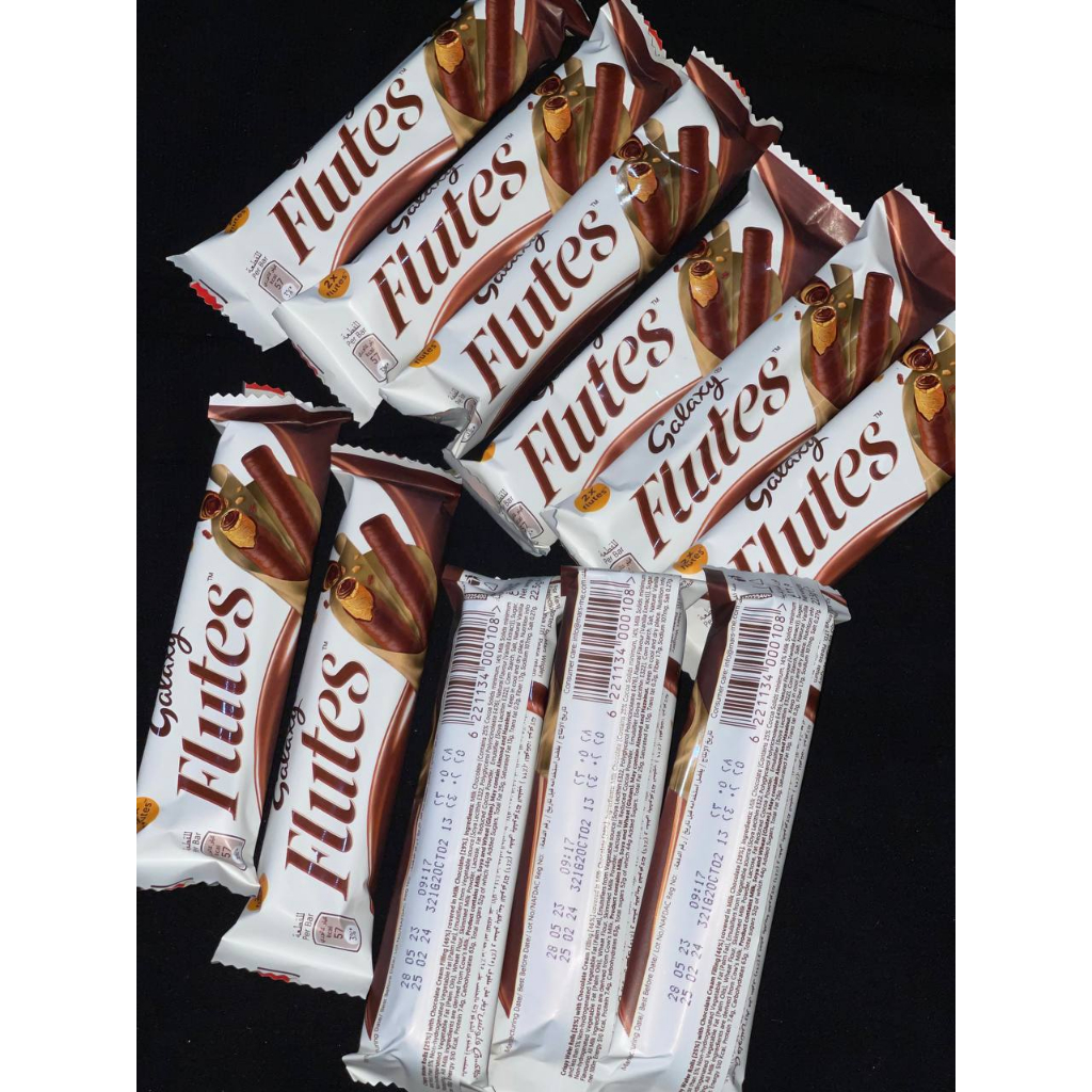 GALAXY FLUTES CRISPY WAFER ROLLS(25) WITH CHOCOLATE CREAM FILLING