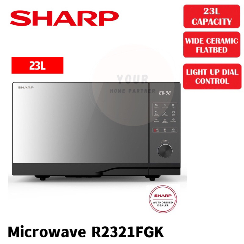 Sharp Microwave Oven 23L Mechanical Dial Flatbed R2321FGK Shopee Malaysia