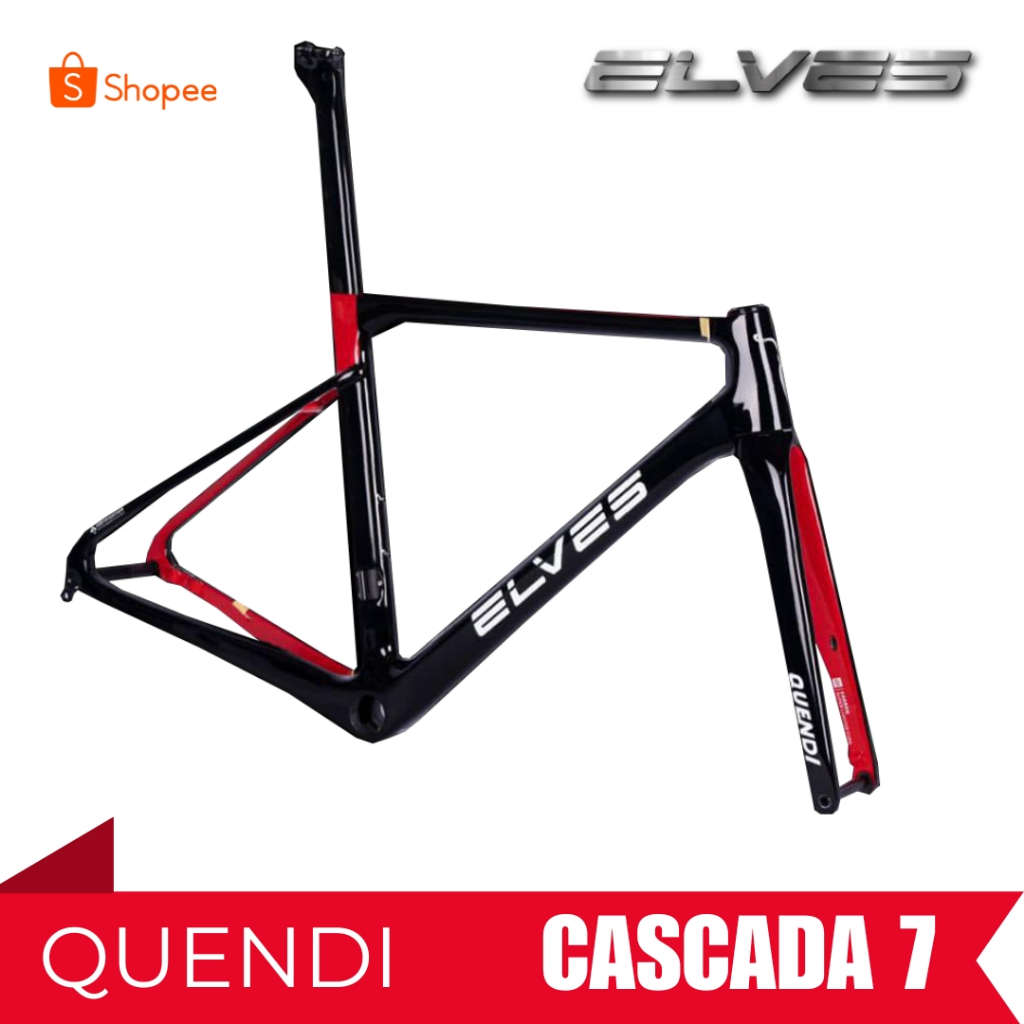 Elves Quendi Road Bike Carbon Frame Glossy Black Red Rim Brake Shopee Malaysia