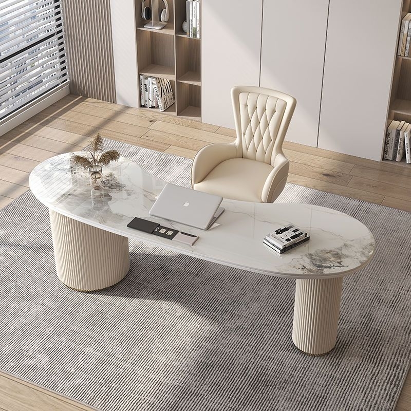 Light luxury slate desk, highend computer desk, Italian style minimalist study desk, study desk