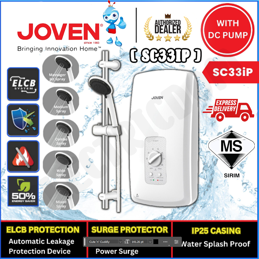 JOVEN SC33IP/SA10E/SA8E INSTANT WATER HEATER WITH DC INVERTER PUMP ...