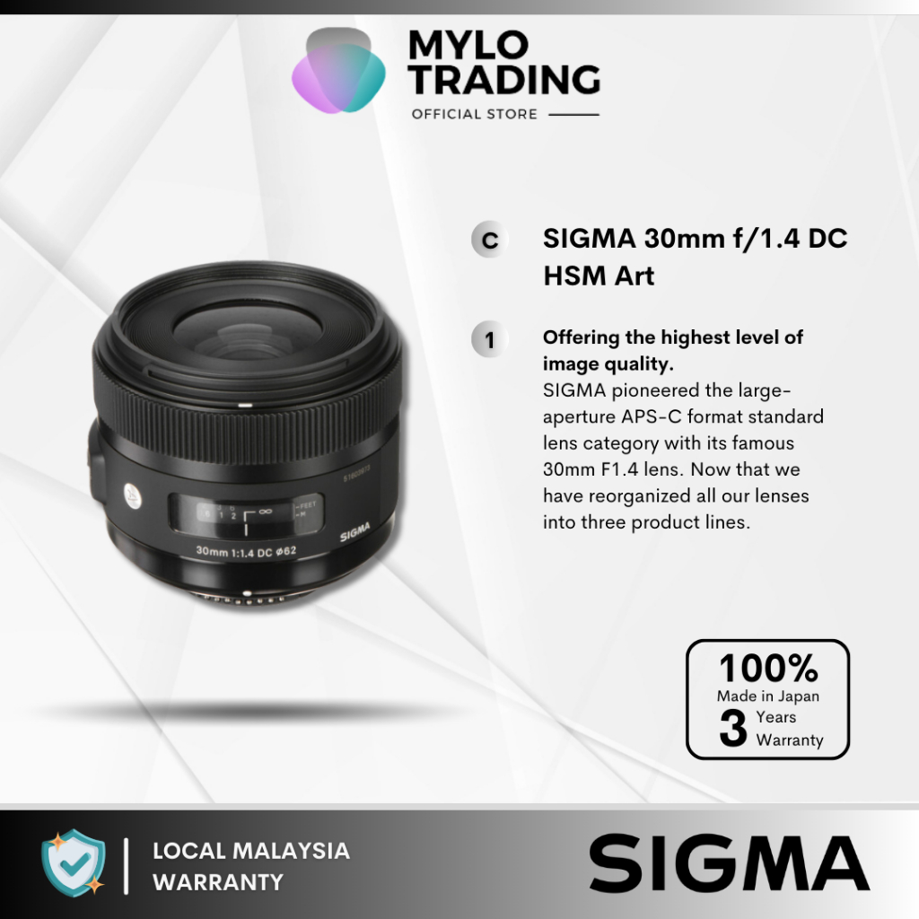 Sigma 30mm f/1.4 DC HSM Art Lens For Nikon Canon | Shopee Malaysia