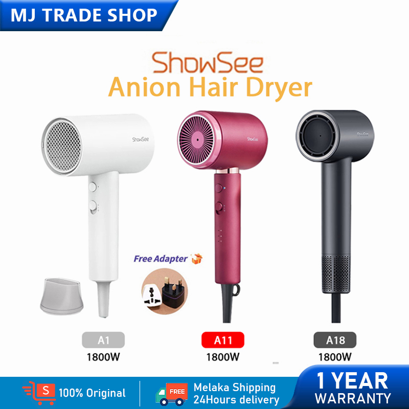 Compra online de Xiaomi showsee anion secador de cabelo difusor portátil  para secador de cabelo íon profissional cabeleireiro secador de cabelo  1800w ventilador