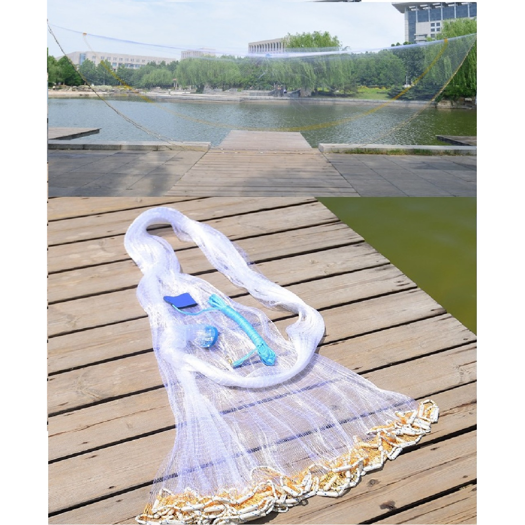 Jala Ikan 8,6,4 Kaki Panjang Nylon Fish Net Hand Casting 8,6,4 Feet ...