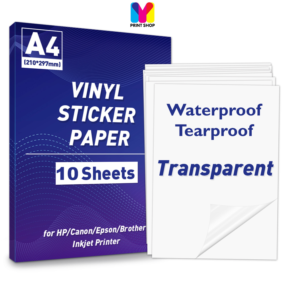 Inkjet 10 Sheets A4 Transparent Sticker Paper Letter Size 210*297mm ...