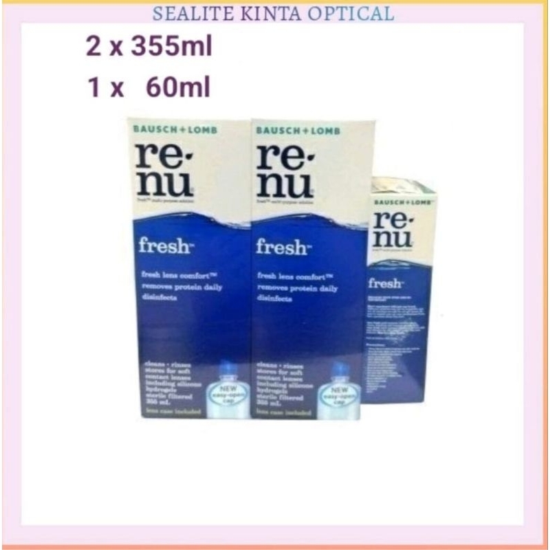 ( 355ml x 2) Renu Fresh Bausch & Lomb Multi Purpose Solution Contact