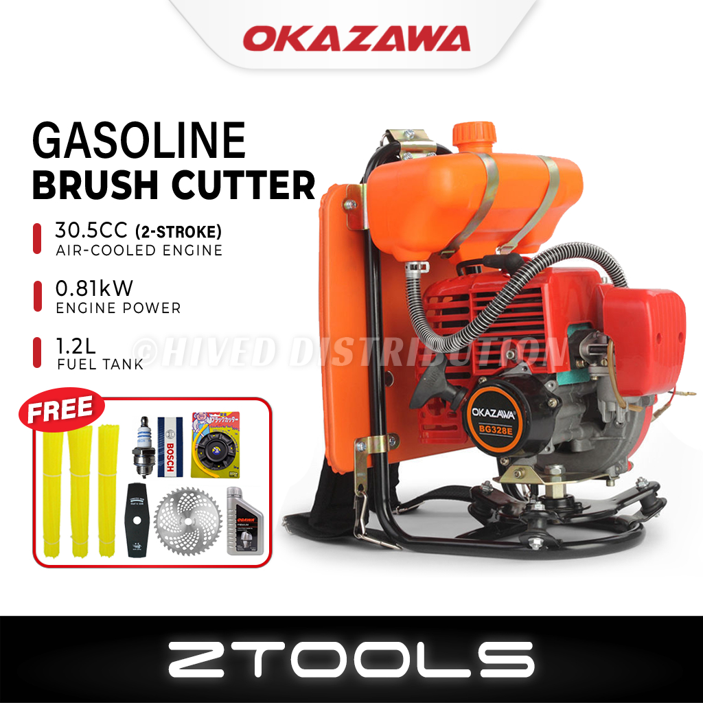 Okazawa Tenaka Bg328 Mesin Rumput 2 Stroke Backpack Gasoline Brush