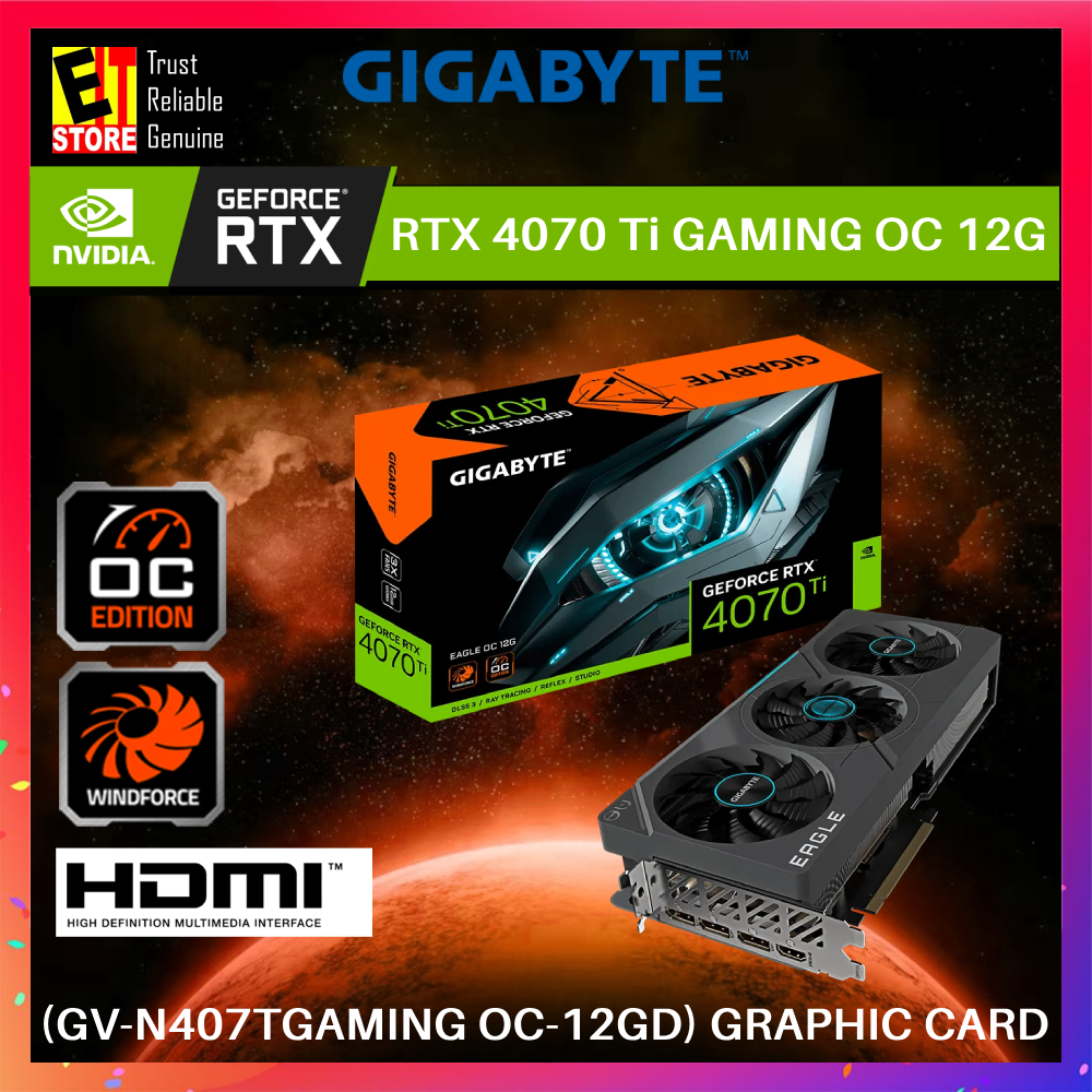 GIGABYTE GEFORCE RTX 4070 TI GAMING OC 12GB GDDR6X GRAPHIC CARD (GV ...