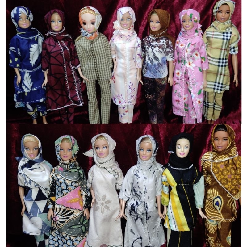 Barbie Baju Kurung + Tudung 