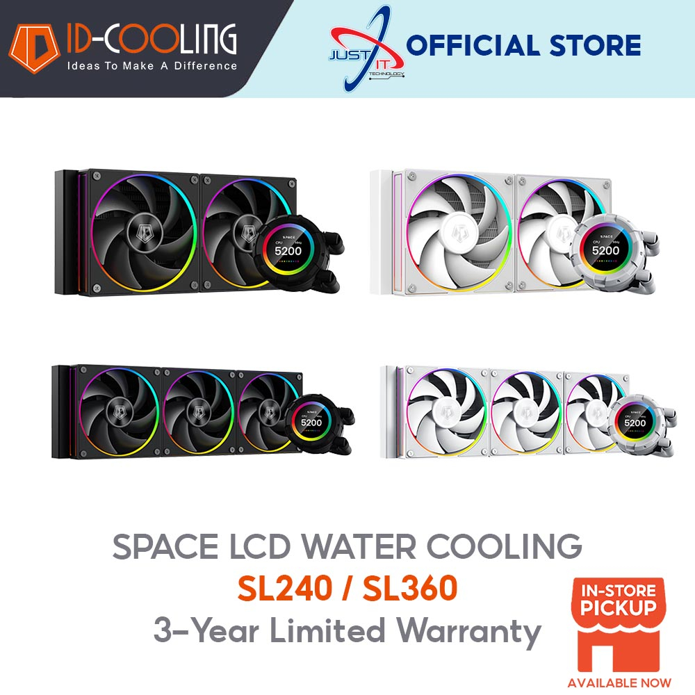 IDCOOLING SPACE SL240 / SL360 LCD WATER COOLING (BLACK / WHITE