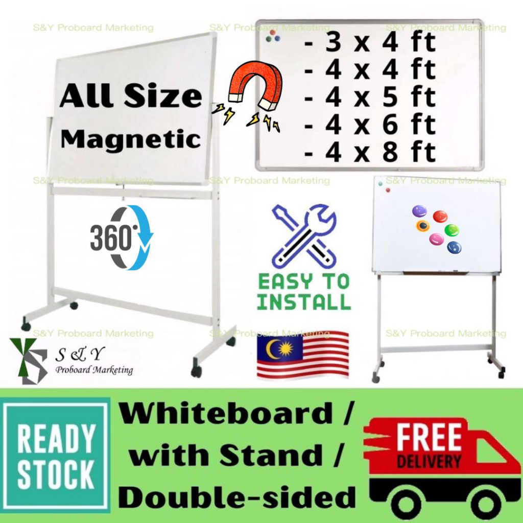 All White board Size 3x4 4x4 4x5 4x6 4x8 Whiteboard With Stand