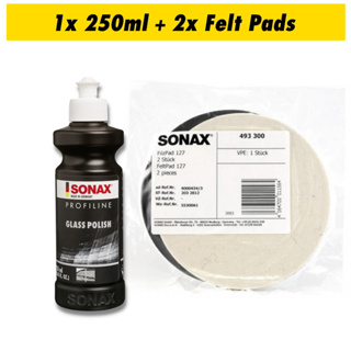 SONAX PROFILINE Glasspolish (250 ml) - Removes Slight Scratches, Blinding  and Etching from Car Windows Made from Glass. Silicone Free | Item No.