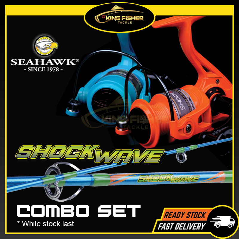KFT SEAHAWK SHOCK WAVE Combo Set SW WITH LINE Fishing Reel Mesin Pancing  SW1000/ SW2000/ SW3000/SW4000/SW5000