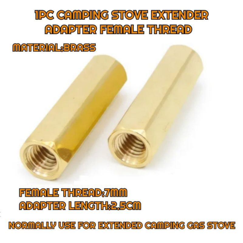 1pc Camping Gas Stove Metal Hose Extender Female Thread Pure Cooper 7mm