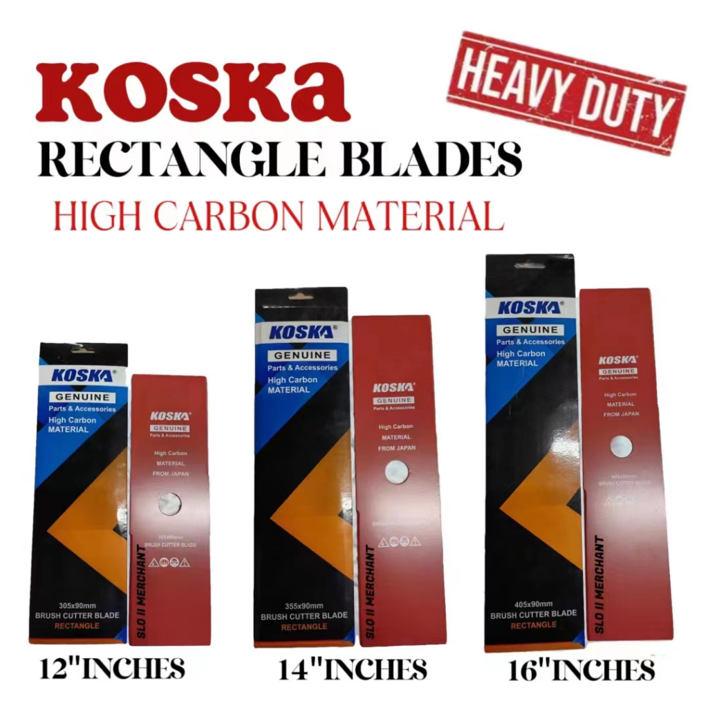 [ HEAVY DUTY ] KOSKA RECTANGLE BLADES 12'' / 14'' / 16'' INCHES - HEAVY ...