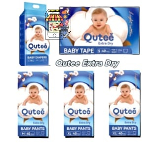 QUTEE Extra Dry Tape Diapers S/ Pants Diapers M,L,XL,XXL (Lampin Pakai ...