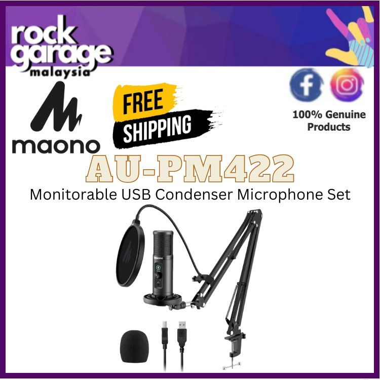 Maono AU-PM422 Monitorable USB Condenser Microphone Set ( AU PM422 ...