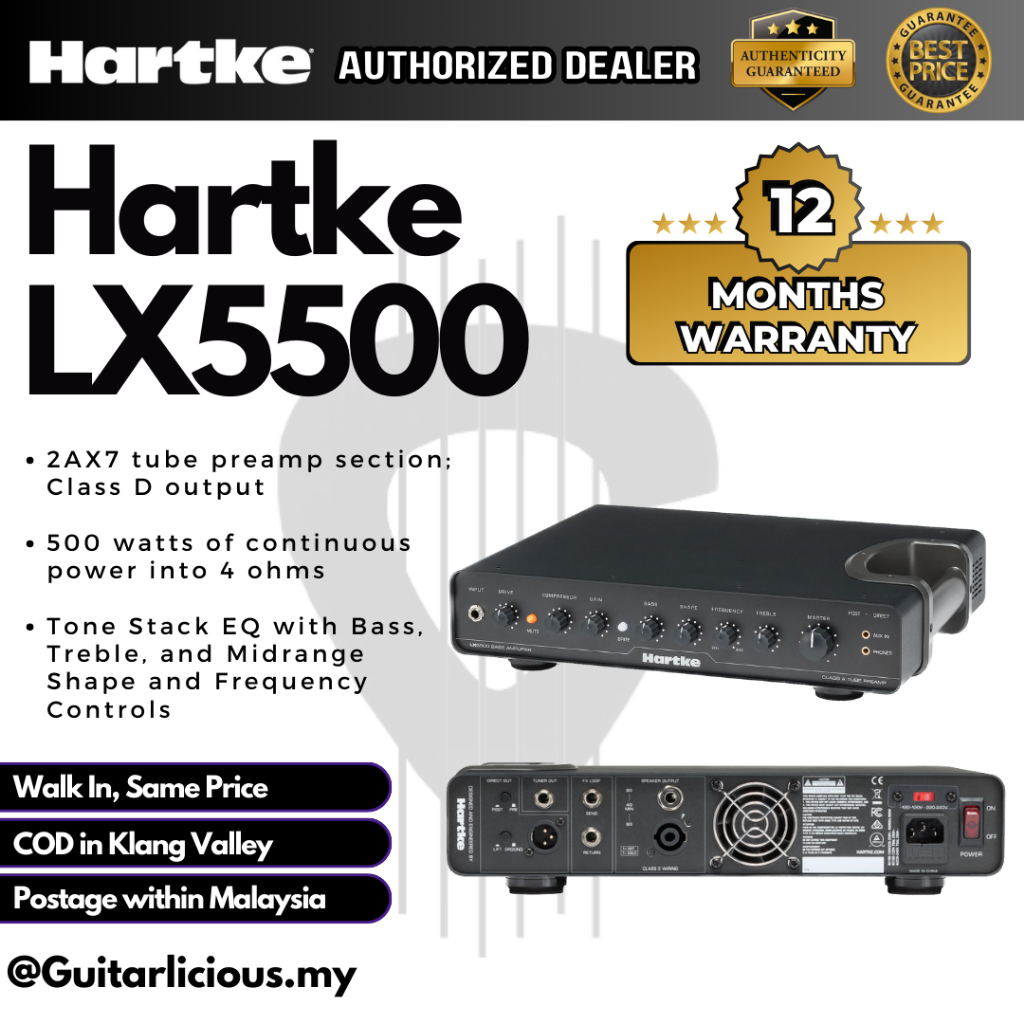 Hartke Lx5500 500 Watt Bass Amplifier Head Lx 5500 Lx 5500 Shopee Malaysia 5582