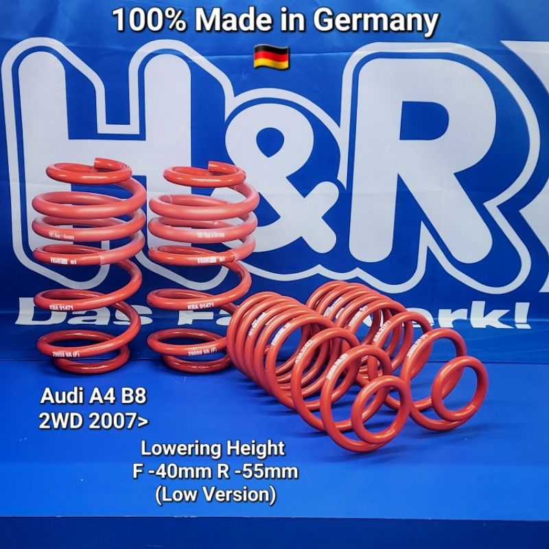 H&R 04-08 Audi S4 (AWD) V8 8E Sport Spring (Incl. Facelift Model) main image 1