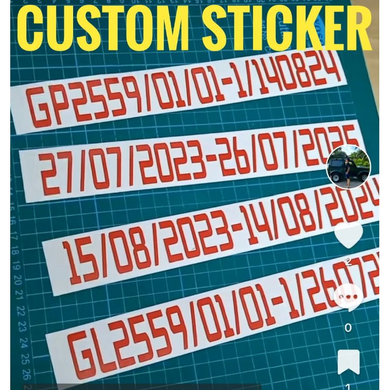 STICKER / LABEL INDOOR OUTDOOR KERETA NUMBER DAN CUSTOMIZE YOUR OWN