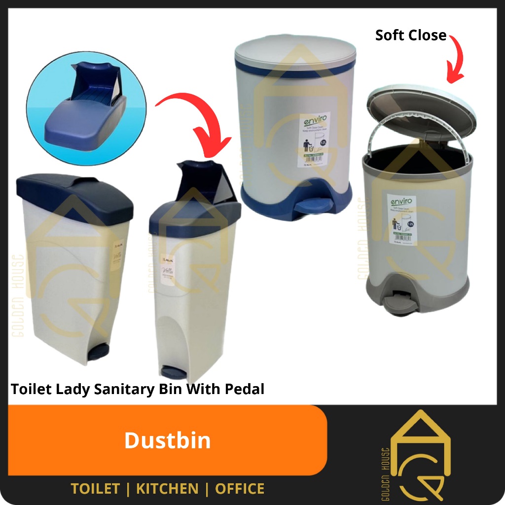 GDH LAVA 17Lt Step Dustbin Sanitary Bin Pedal Dustbin Tong Sampah Pijak Garbage Bin