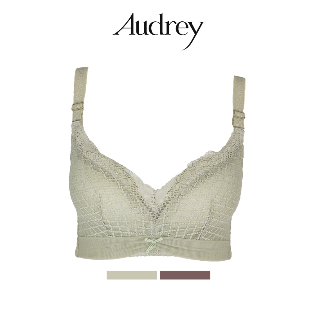 Audrey Style Wireless 5/8 Moulded Push Up Fashion Bra - B Cup Size 73-8149
