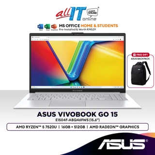 Asus Vivobook Go 15 E1504F-ABQ469WS 15.6" Laptop (AMD Ryzen 5 7520U | 16GB | 512GB SSD | AMD Radeon Graphics | H&S)
