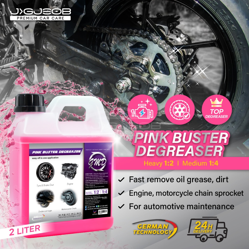 GMD Pink Buster Degreaser (64oz) Engine Degreaser Chemical Cleaner Spray Chemical Guys Engine Cleaner Wheel Cleaner