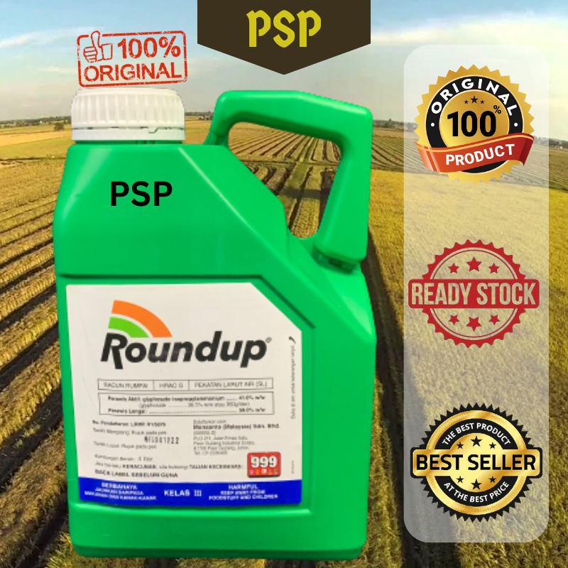 (Barang Tulen)4L Roundup Monsanto Glyphosate 41% Weed Killer Herbicide ...
