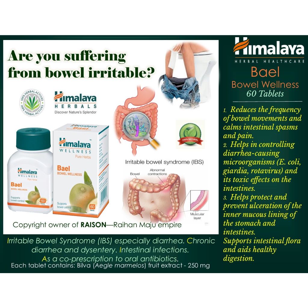 Himalaya Bael Bowel 60 Tblts (exp 12/2025) | Shopee Malaysia