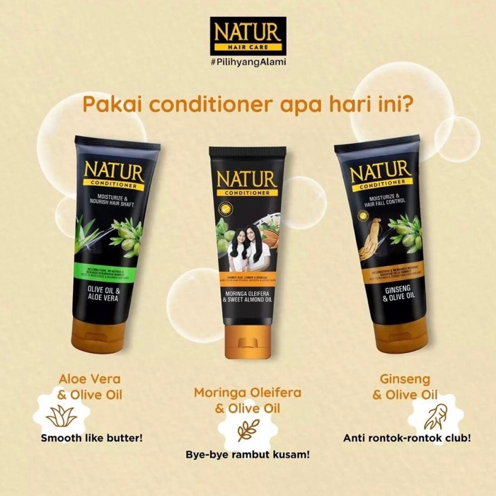 Natur Perapi Rambut 160ML 🌿💧 Rambut Sihat, Lembut & Mudah Diurus ...