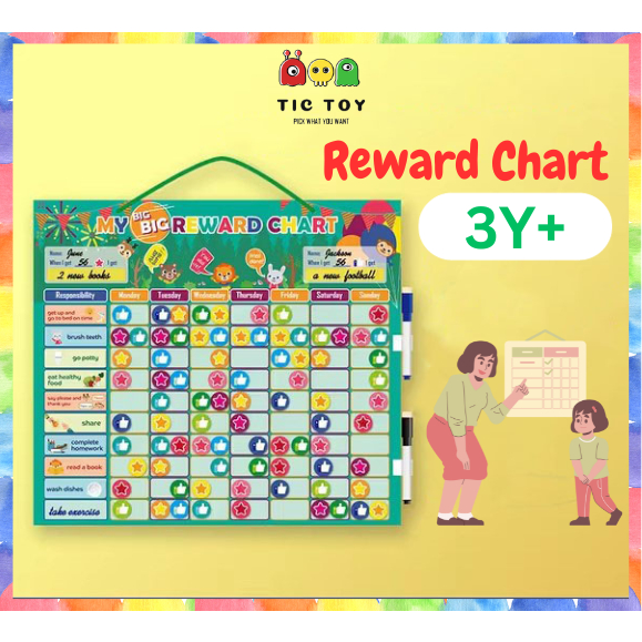 TIC TOY Reward Chart Children Magnetic Self-discipline Hanging Board ...