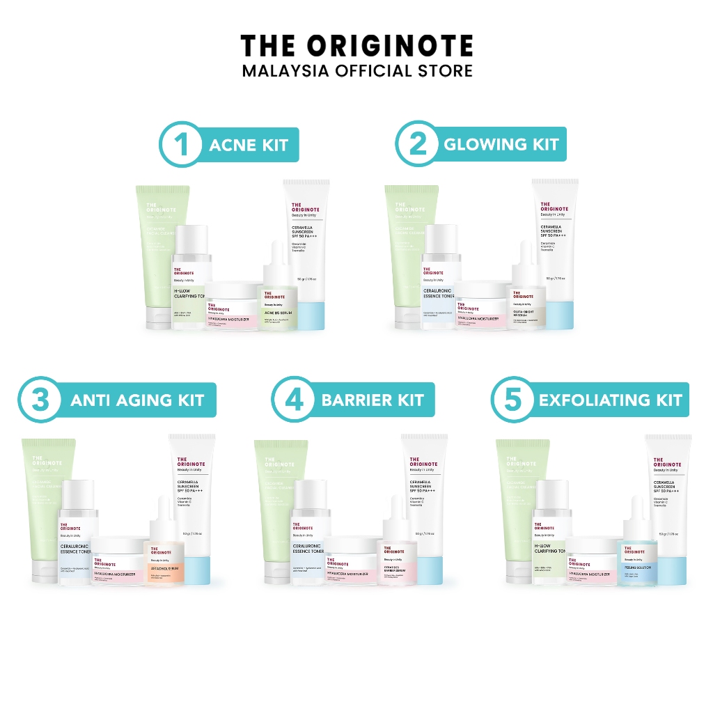 The Originote Special Bundle 5In1 Skincare Package Face Wash Toner