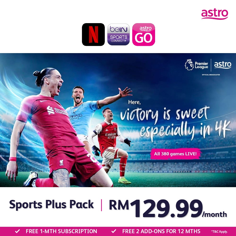 Astro Sports Plus Pack TV Subscription Plan with Netflix, Plug & Play ...