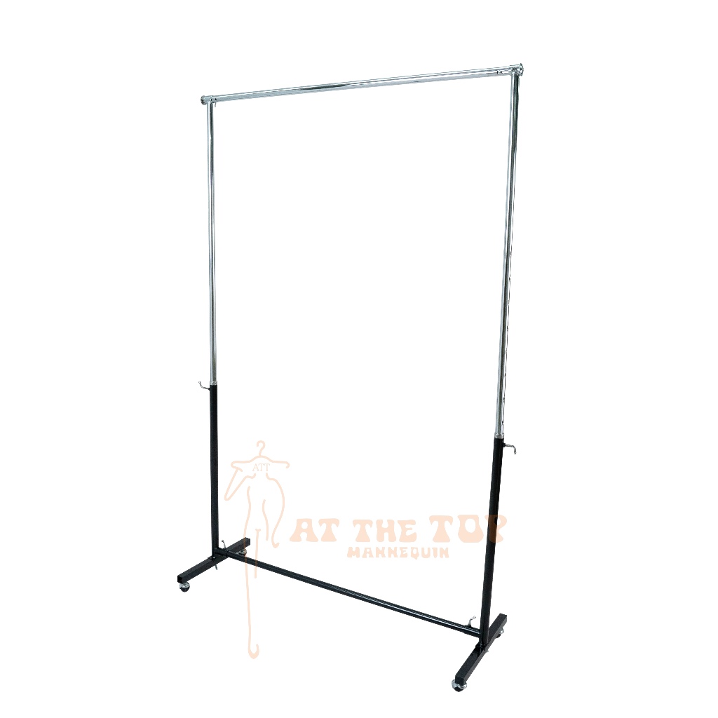 Heavy Duty Extendable Single Round Bar Clothes Rack/Garment Rack ...