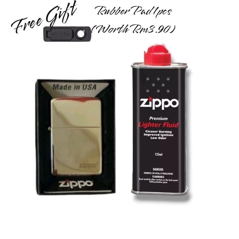 🔥Original Zippo Fluids 125ml+ Ice Chrome Zippo Lighter Shopee Malaysia