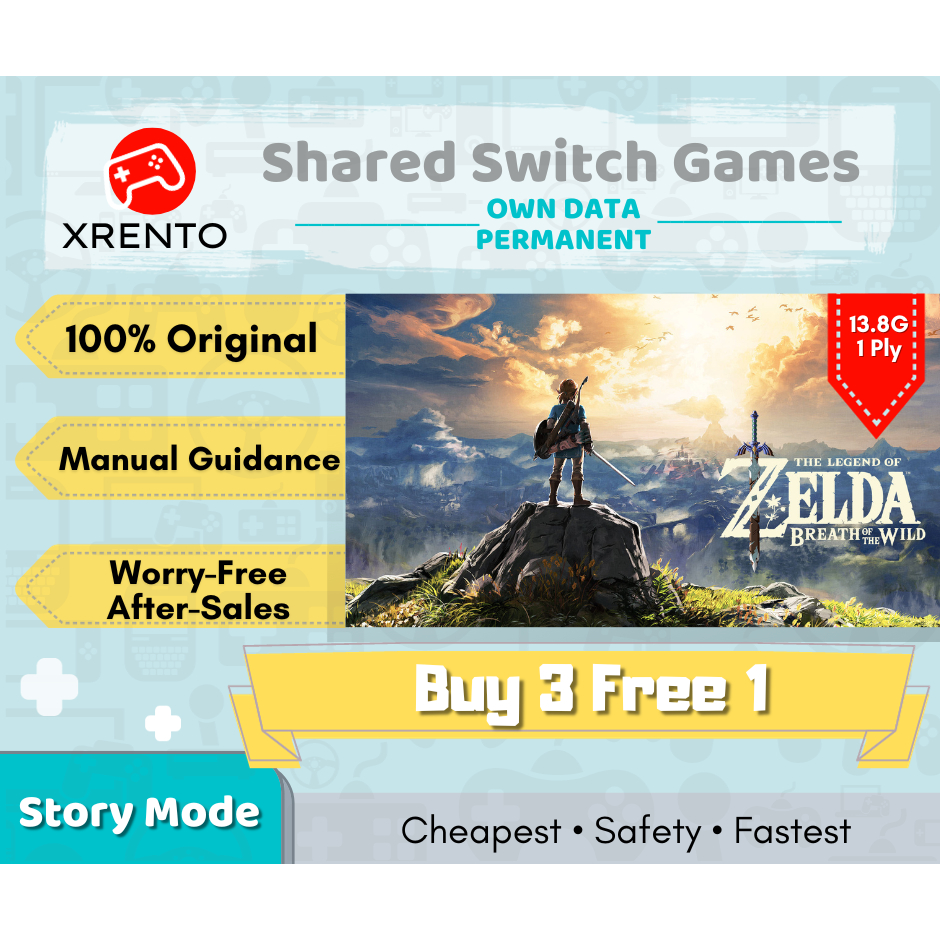 Buy 3 Free 1 Nintendo Switch Digital The Legend of Zelda Breath of the Wild Own Data