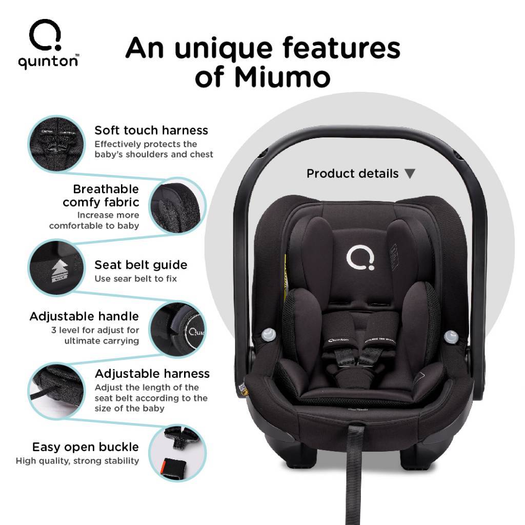 Quinton Miumo ISize Carrier / One Spin+ 360° Safety Baby Car Seat / Quinton Silver Shopee