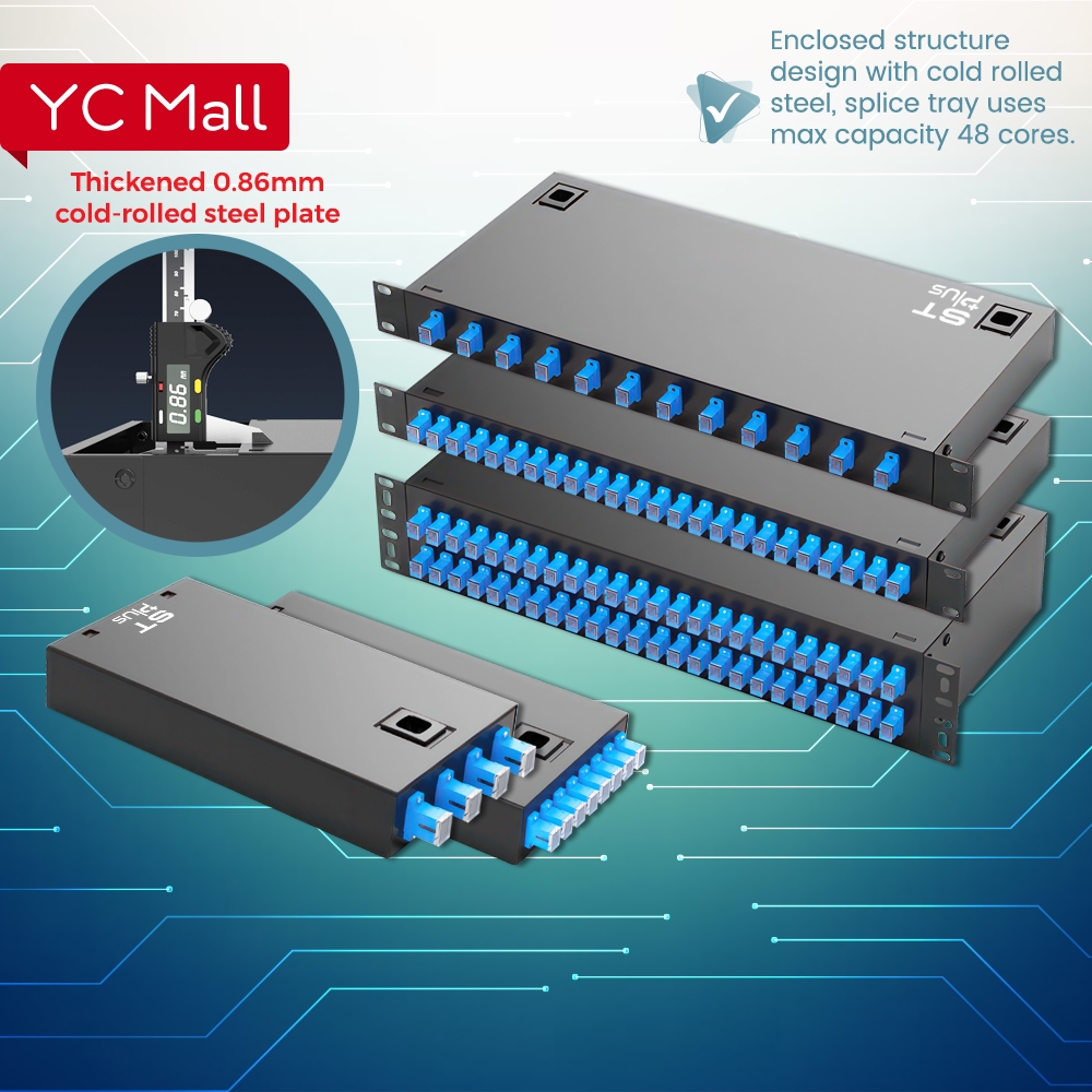 SC 4 / 8 / 12 / 24 / 48 Ports Metal FTTH Wallmount Termination Box ...