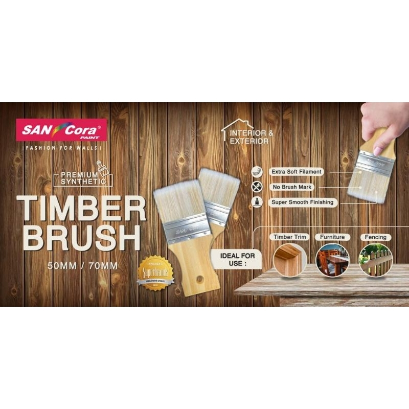 SANCORA TIMBER BRUSH Premium Synthetic (VARNISH SHELLAC PAINT BRUSH