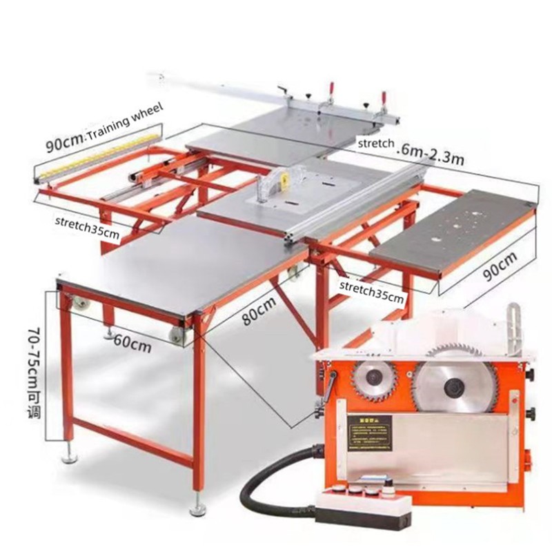 220V Stainless Steel Push Table Saw Dust-free Female Saw Double ...