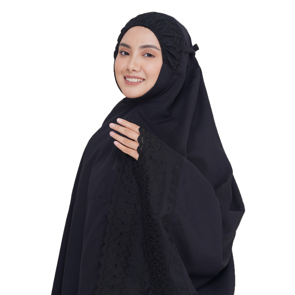 Telekung Mini Zip Ehram (Black and White) | Shopee Malaysia