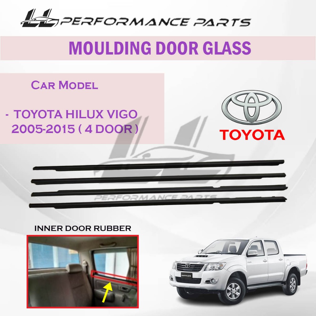 Toyota Hilux Vigo 2005 2015 Inner Door Moulding Lining Rubber Glass